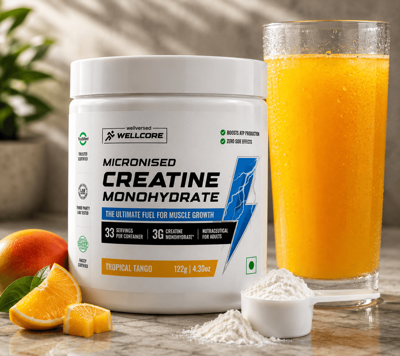 Wellcore - Pure Micronised Creatine Monohydrate (122g, 33 servings)